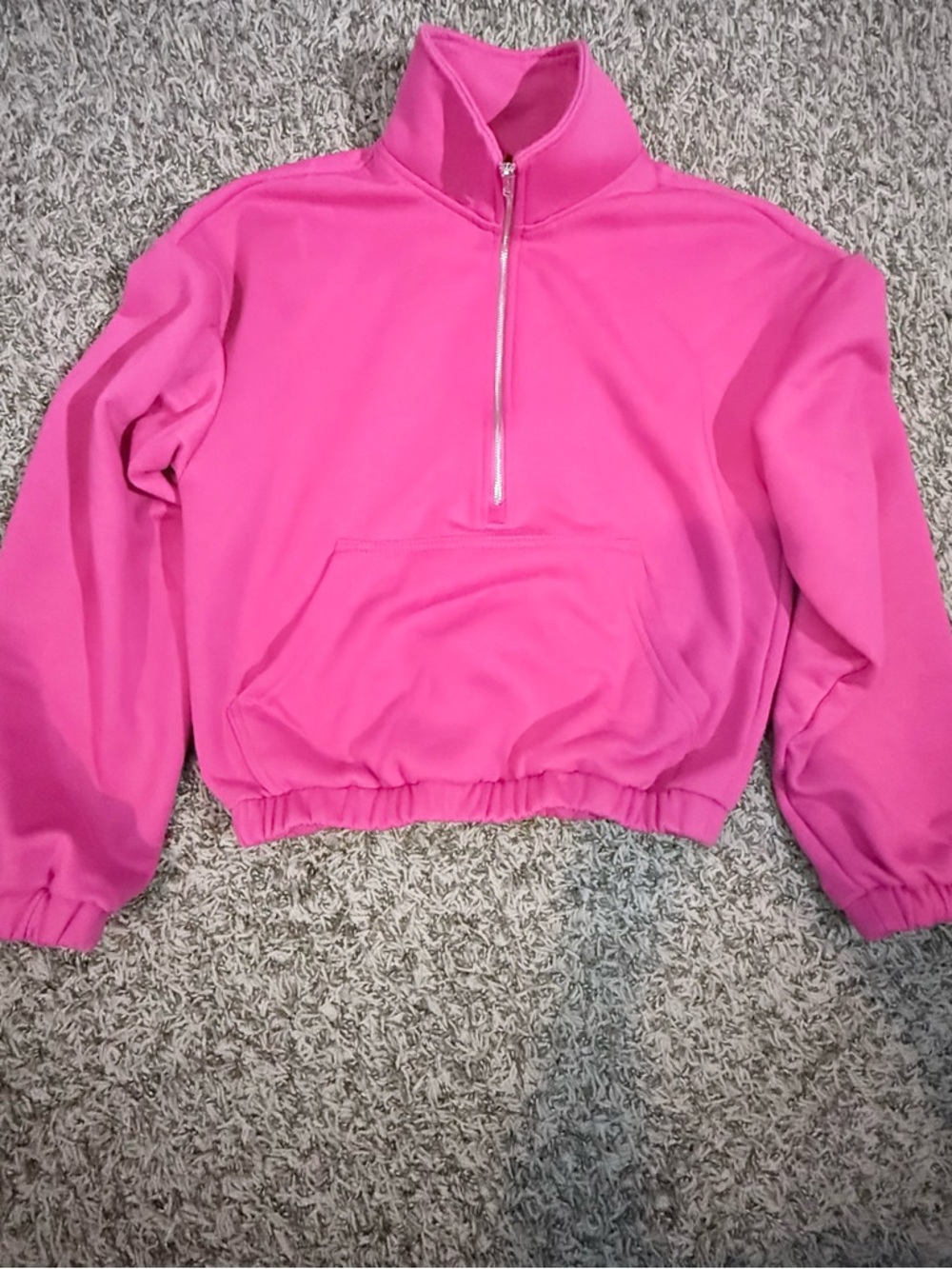 Half-Zip Pullover Sweatshirt in Pink